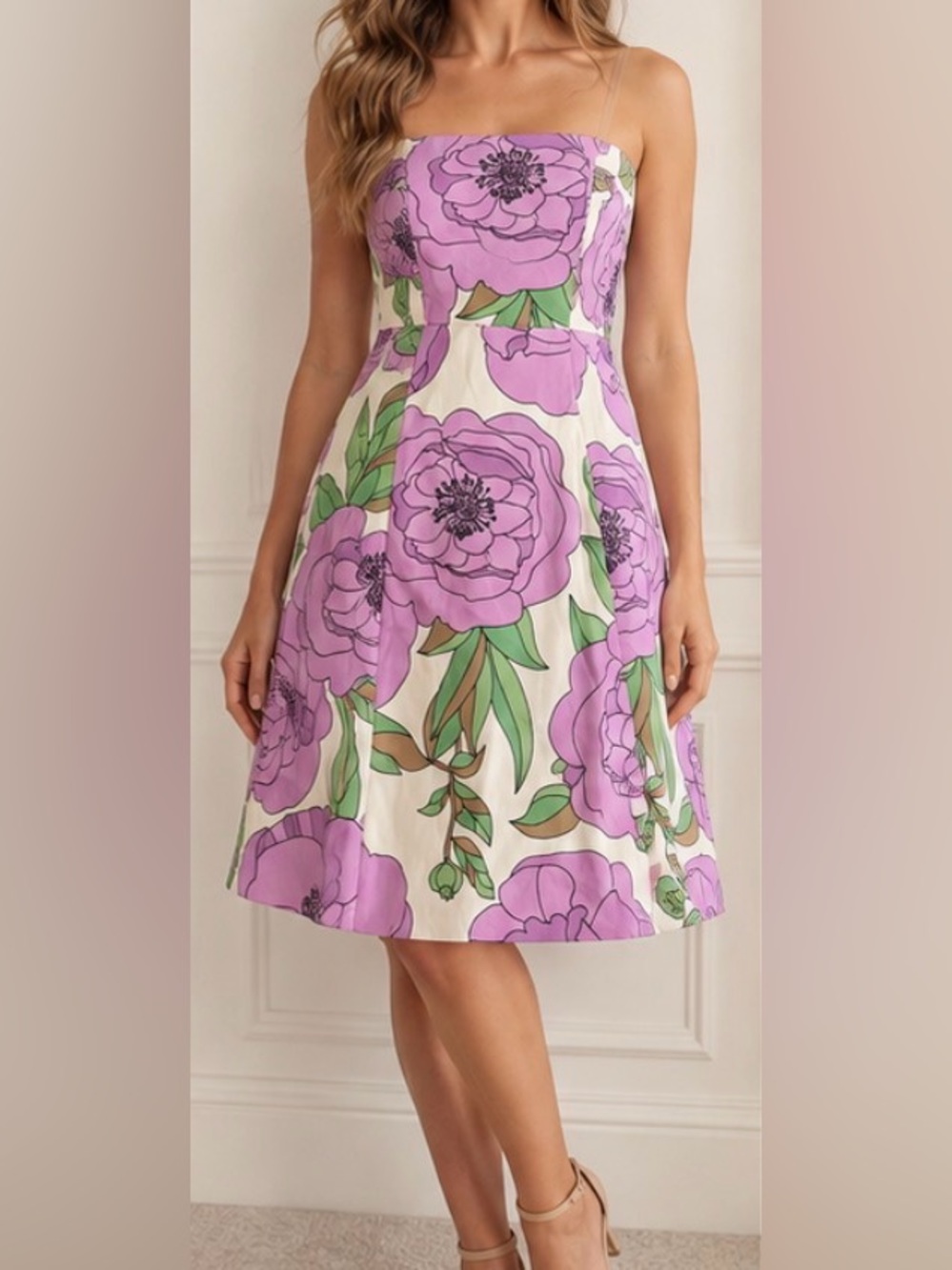 Ann Taylor LOFT Strapless Floral Fit & Flare Dress – Size 6